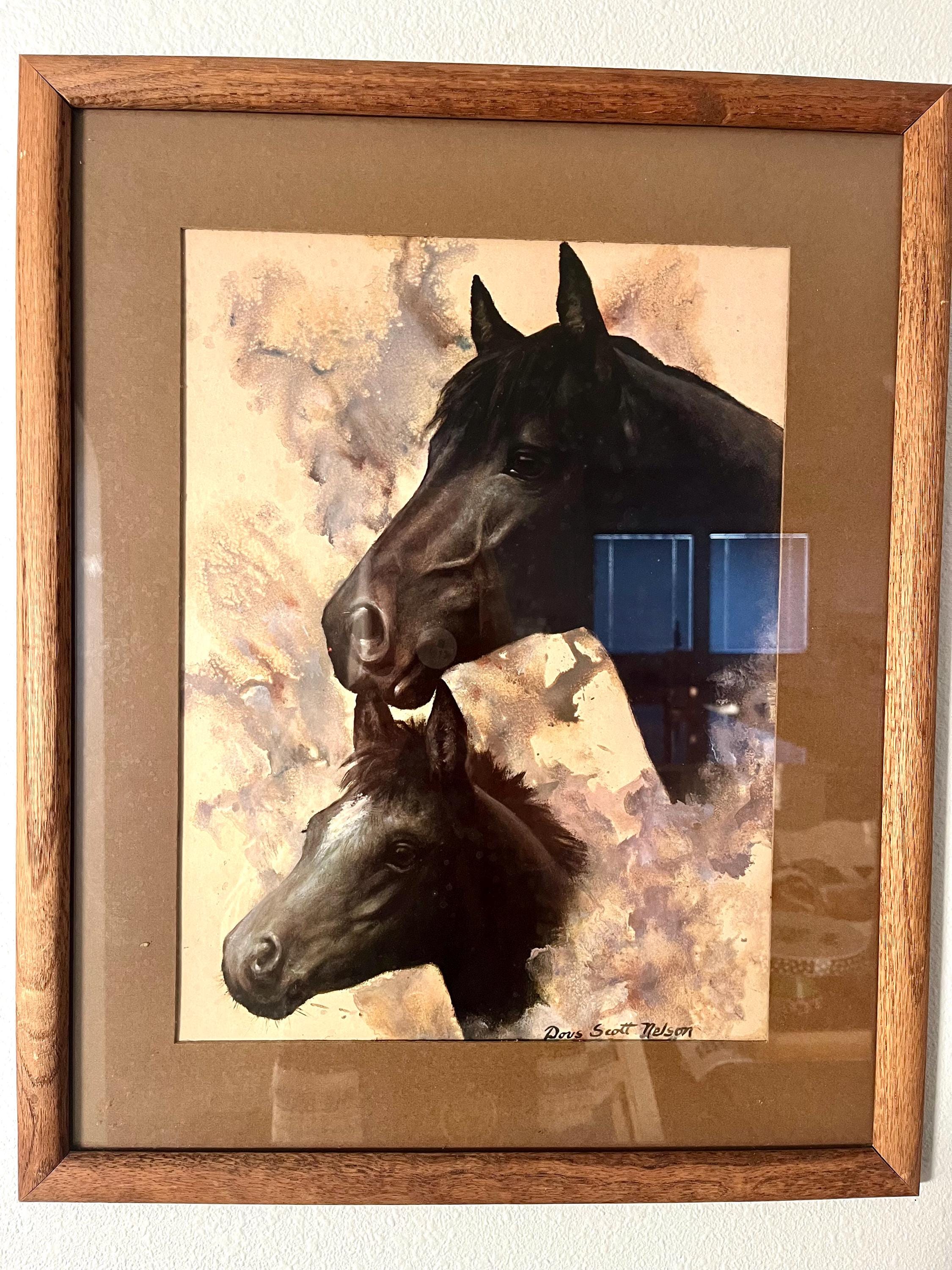 Gorgeous Large Art Print, Artist Doris Scott Nelson, Black Mare