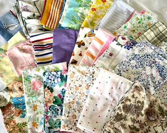 Vintage standard- and queen-sized pillowcases, selling separately, all cotton/poly blend, all in great condition; stripes, florals, more!