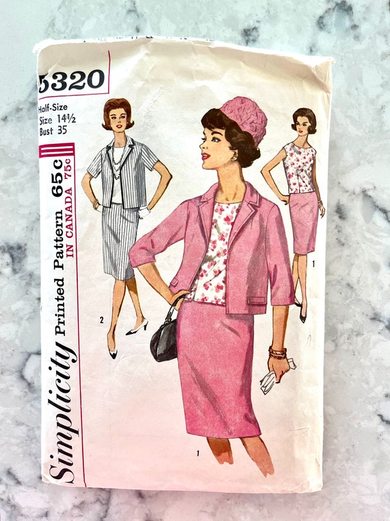 1963 年ヴィンテージの Simplicity 5320 ミセス用ノースリーブ