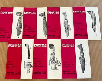 Folletos de la década de 1960 sobre aviones militares, volúmenes 111 a 117, todos en excelente estado. Se venden por separado.