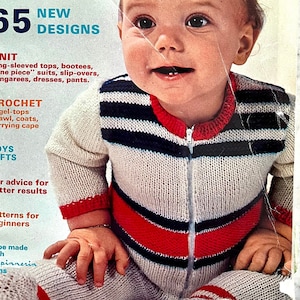 Libretto con rilegatura morbida Mon Tricot vintage 1973/74 per bambini con progetti da lavorare a maglia o all'uncinetto; bambini dalla nascita fino a 4 anni, giocattoli, roba per la mamma.