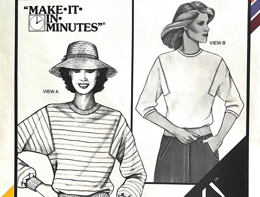 UNCUT 1983 Stretch & Sew 270 Misses' Popover Top Pattern, Easy and ...