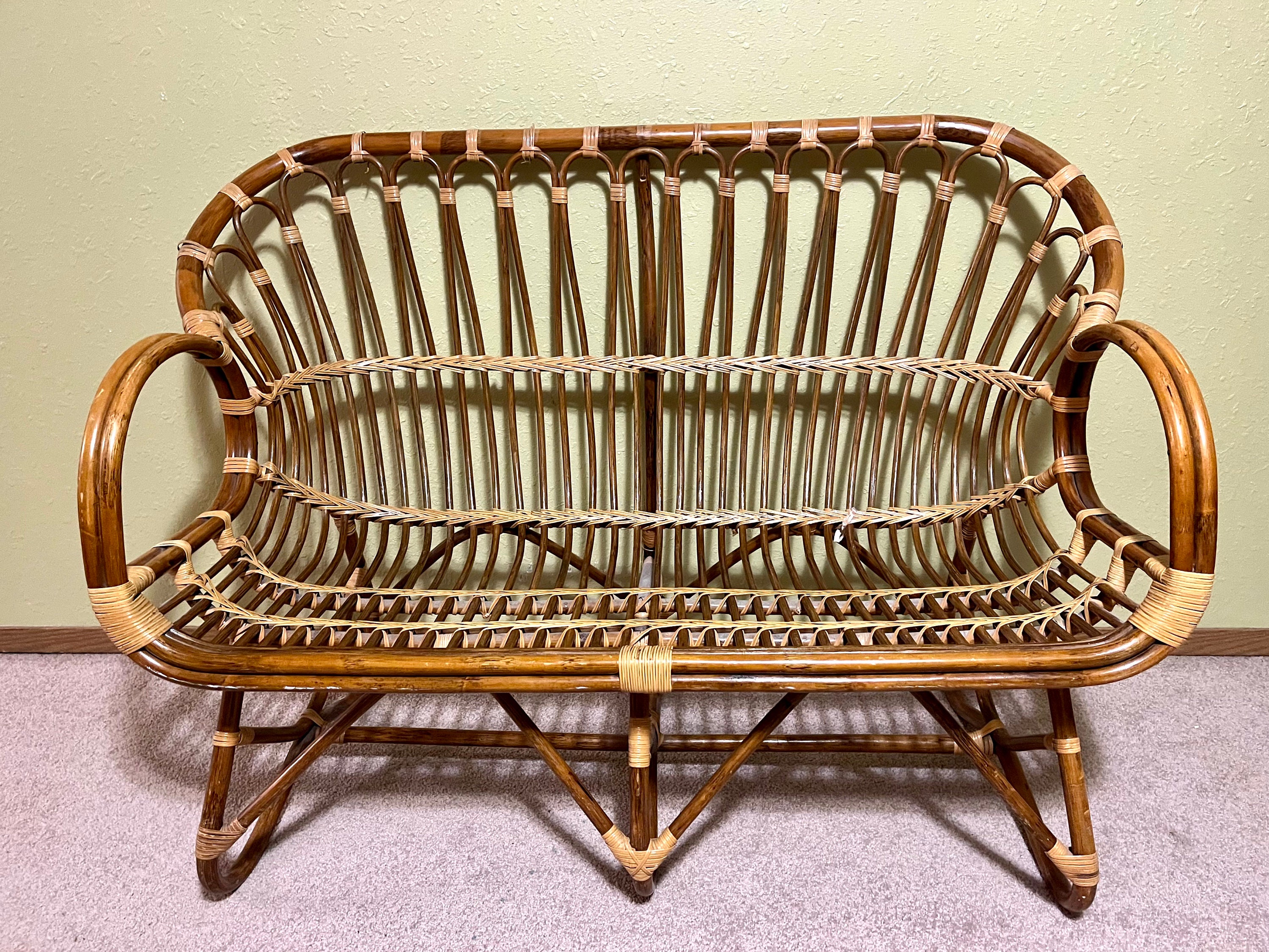 Rattan - Couch Vintage Etsy