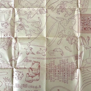 UNCUT, unused vintage hot iron transfer 9614 featuring Mexican motifs; dancing seniority, guitars, sombreros, burrow, pottery, cactus, more!