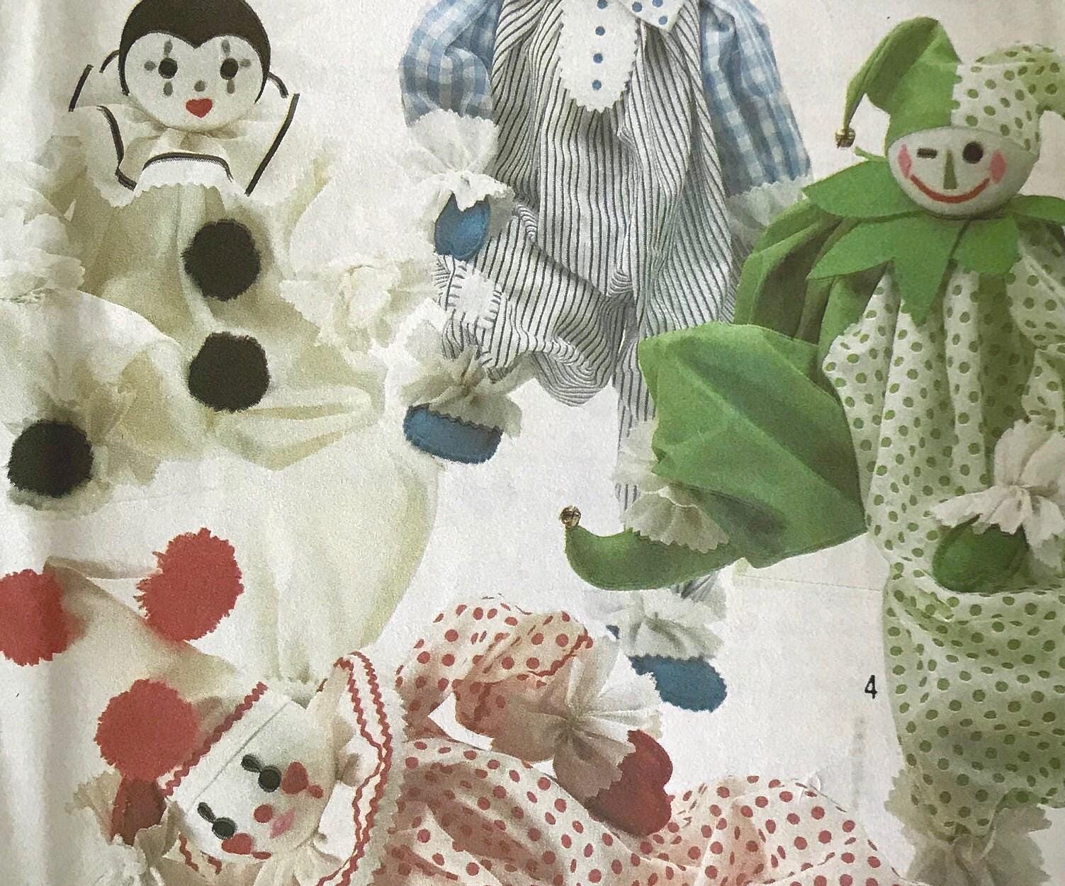 UNCUT 1981 Simplicity 5259、213、8379 ピエロ人形パターン、顔の転写