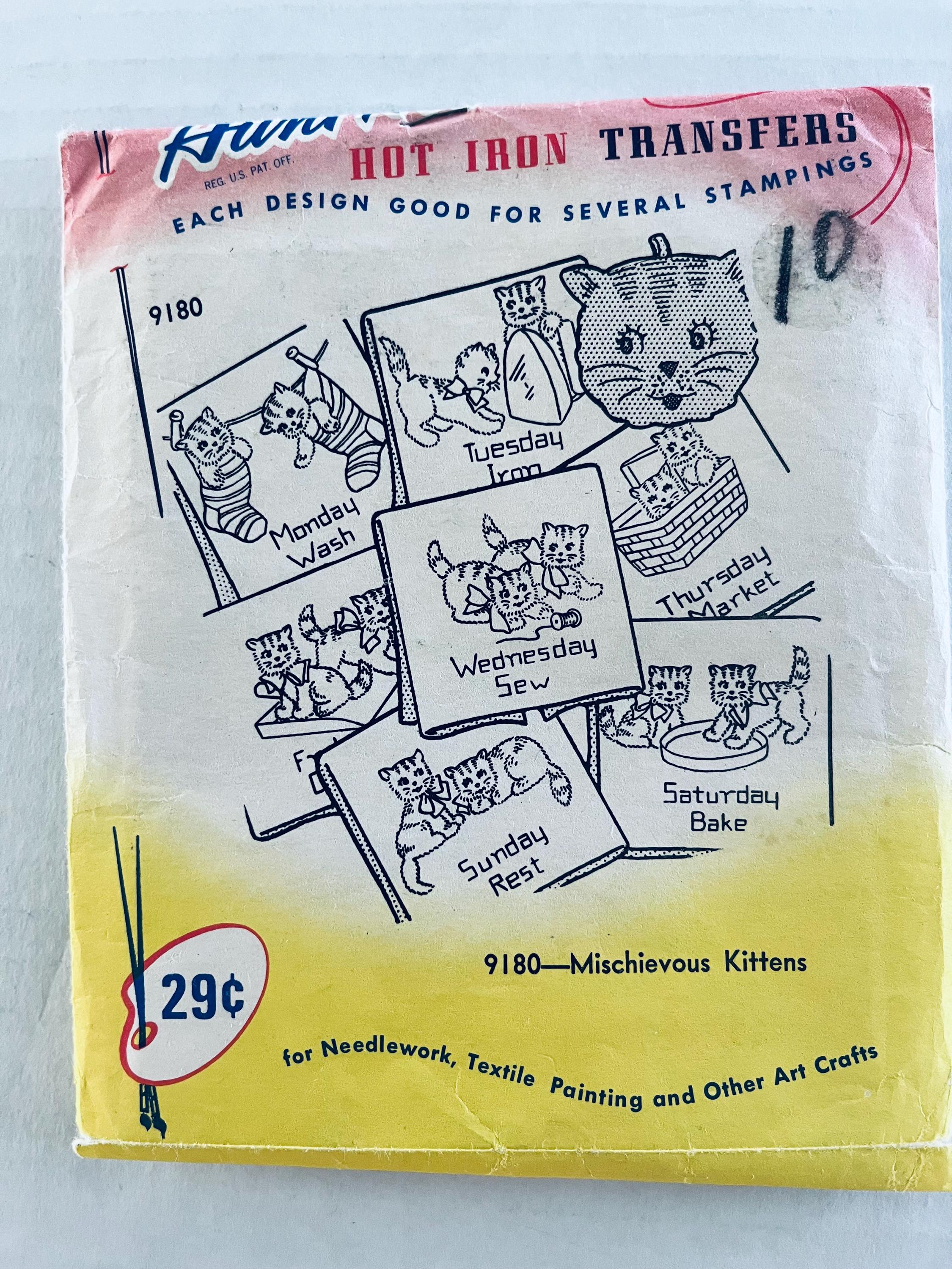 UNCUT Vintage Aunt Martha Hot Iron Transfers for Embroidery, All for ...