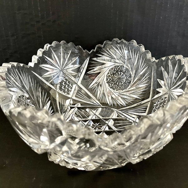 Antique Crystal Bowl Etsy