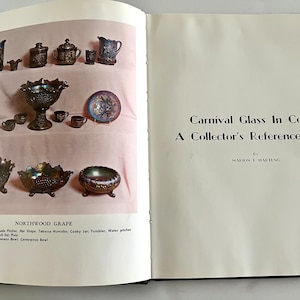 1967 edition of Carnival Glass in Color by Marion T. Hartung, a collector&#39;s reference book; 4th printing, no jacket cover.