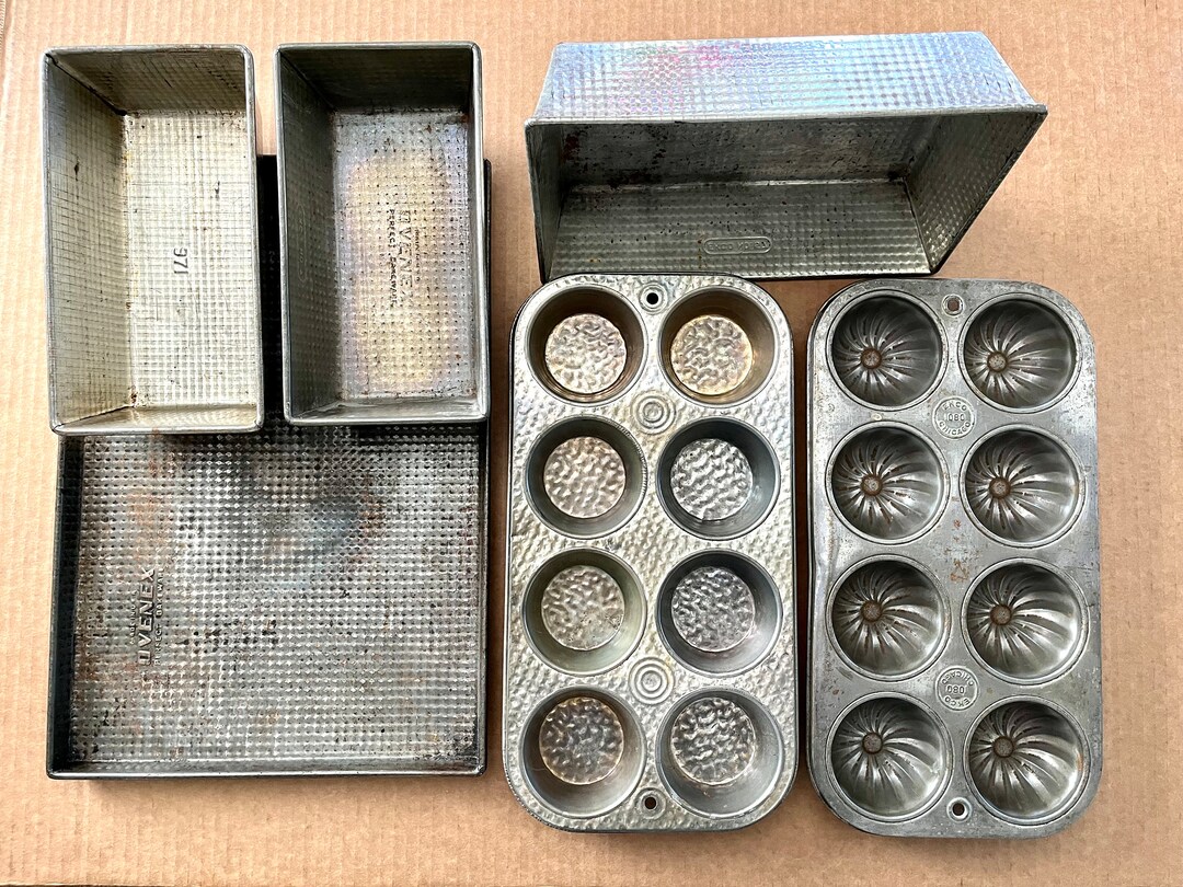 Vintage Set of Ekco and Ovenex Metal Baking Pans 8 Cup Mini Etsy