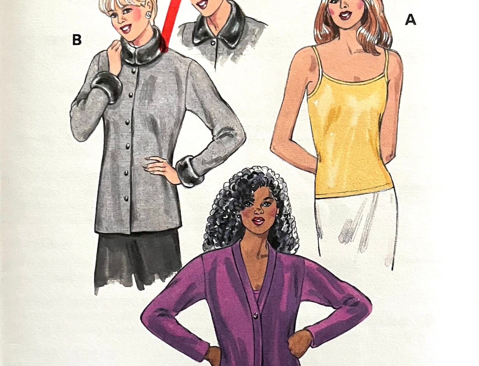 UNCUT, Unopened 1998 KWIK SEW 2741 Misses' Cardigans and Camisole ...