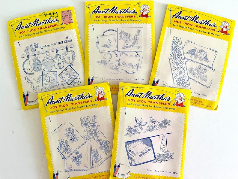 UNCUT, Most Unopened, Vintage Aunt Martha's Hot Iron Embroidery ...
