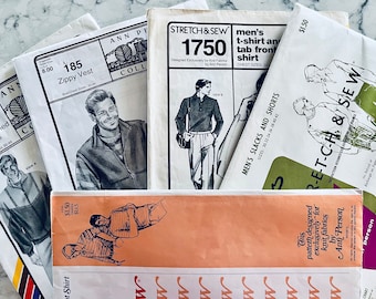 UNCUT Stretch & Sew men's and women's jackets, vests, polo shirts, t-shirts, pants and shorts patterns; sizes 30-48.