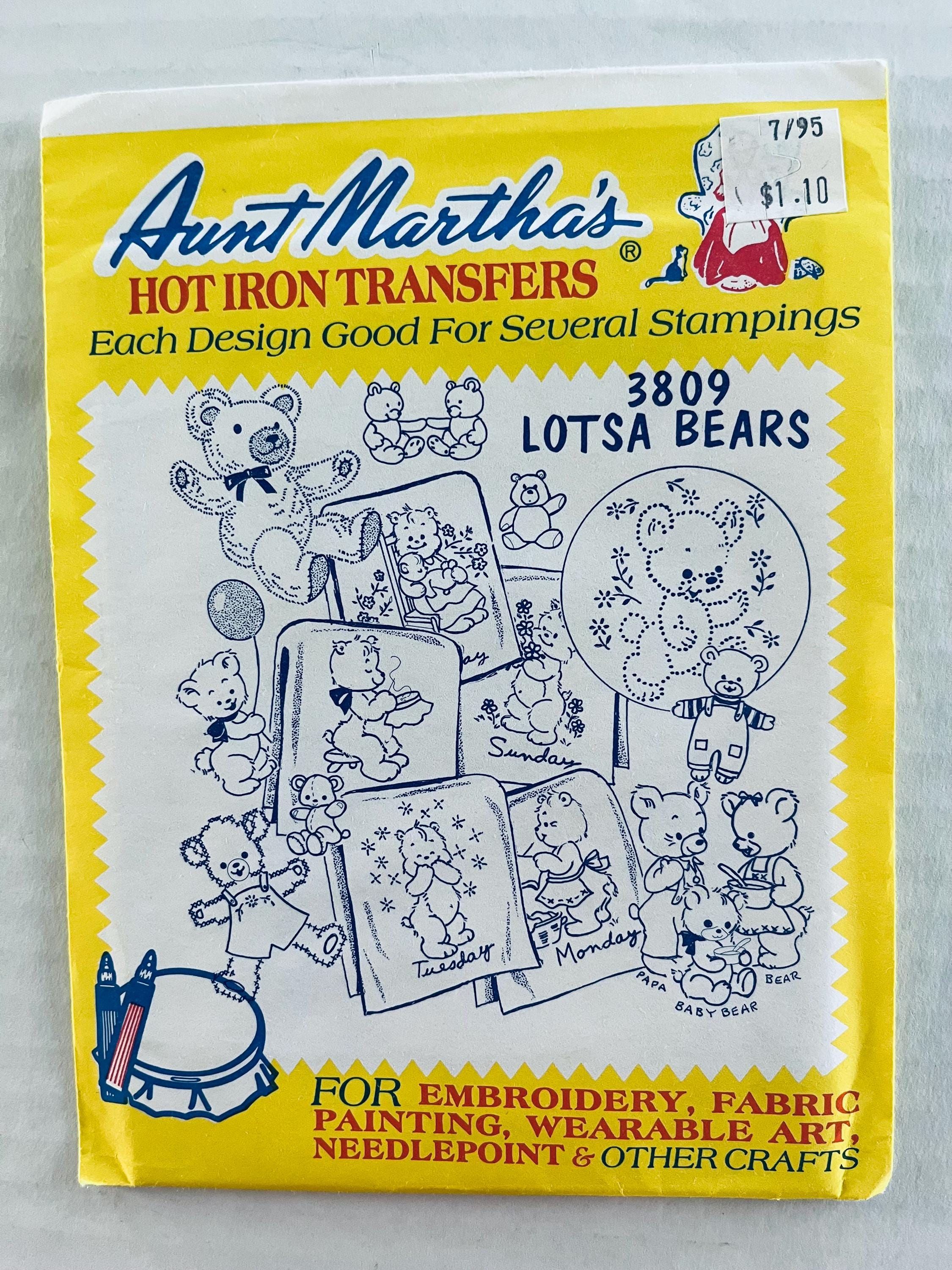UNCUT Vintage Aunt Martha Hot Iron Transfers for Embroidery, All for ...