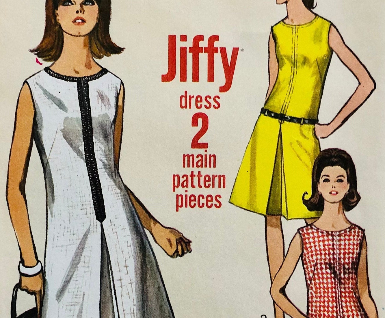 size 14 UNCUT 1985 Simplicity 6830 misses/' Connoisseur pullover dress with fantastic collar bust 36 front buttons sleeve options
