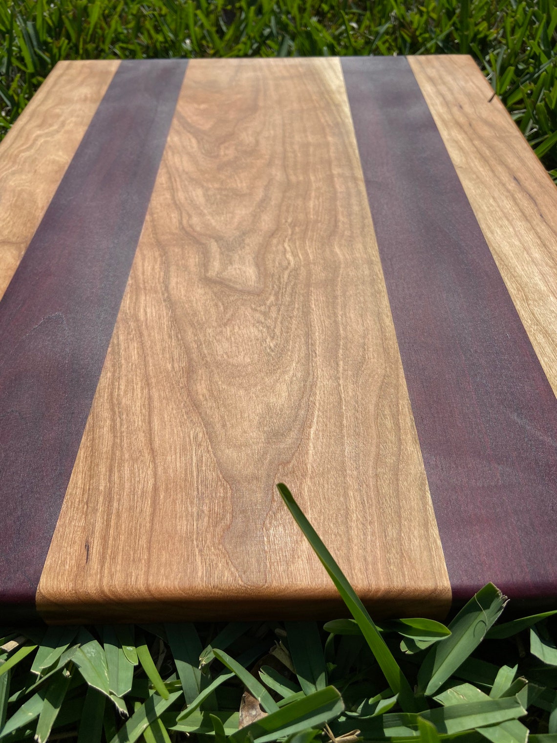 Large Cherry and Purple Heart cutting board Etsy