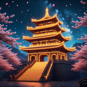 Quadro da parete Illuminax Temple Nexus / Luce sacra eterea, bellezza cosmica e tranquilla (download digitale)