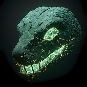 Neon Serpent Wall Art | Strange Stone Creature Eerie Phenomena Sinister (Digital Download)