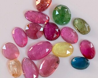 15.70 Carat Rose Cut Tourmaline Gemstone: Multi-Color Jewelry Making Stone