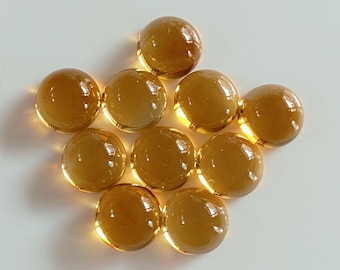 10mm Natural Citrine Round Cabochon: Loose Gemstone