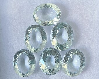 Piedra preciosa aguamarina ovalada de 9 x 11 mm, piedra suelta facetada