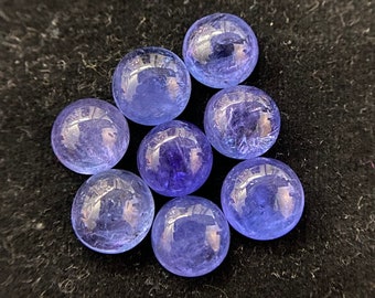 Piedra preciosa natural de tanzanita cabujón: gema suelta redonda de 8 x 8 mm, 18,80 quilates