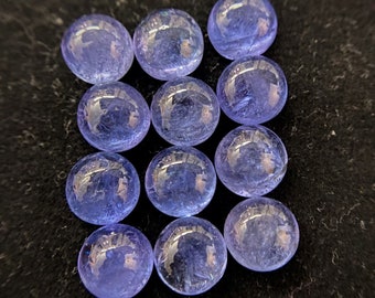 Natural Tanzanite Cabochon Gemstone 7.50mm Round Good Quality Loose Gemstone Making For Jewelry At Wholesale Price