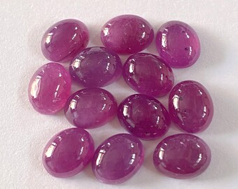 7x9 mm Natural Ruby Oval Cabochon Loose Gemstone