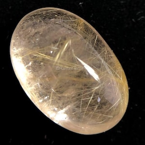 Authentic 22.00 Cts Golden Rutile Cabochon, Yellow Golden Rutile Gemstone, Handmade Oval Golden Rutile Loose Stone 14x21x10mm