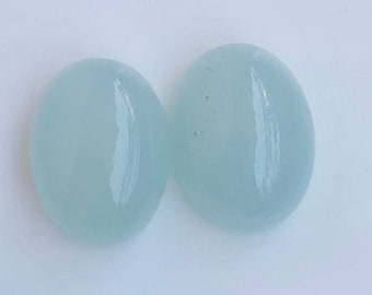 12x16mm Natural Milky Aquamarine Cabochon Oval 22.90 Carat Good Quality Loose Gemstone for Jewellery Making At Wholesale Price