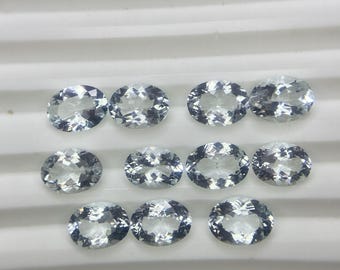 Aguamarina facetada, talla ovalada (6 x 8 mm), fabricación de joyas
