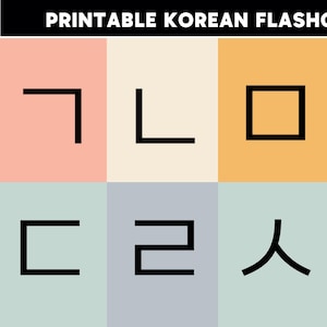Korean Hangul Flashcards Hanguel Alphabet Vowels Consonants Homeschool Educational  Printable Template Digital Download