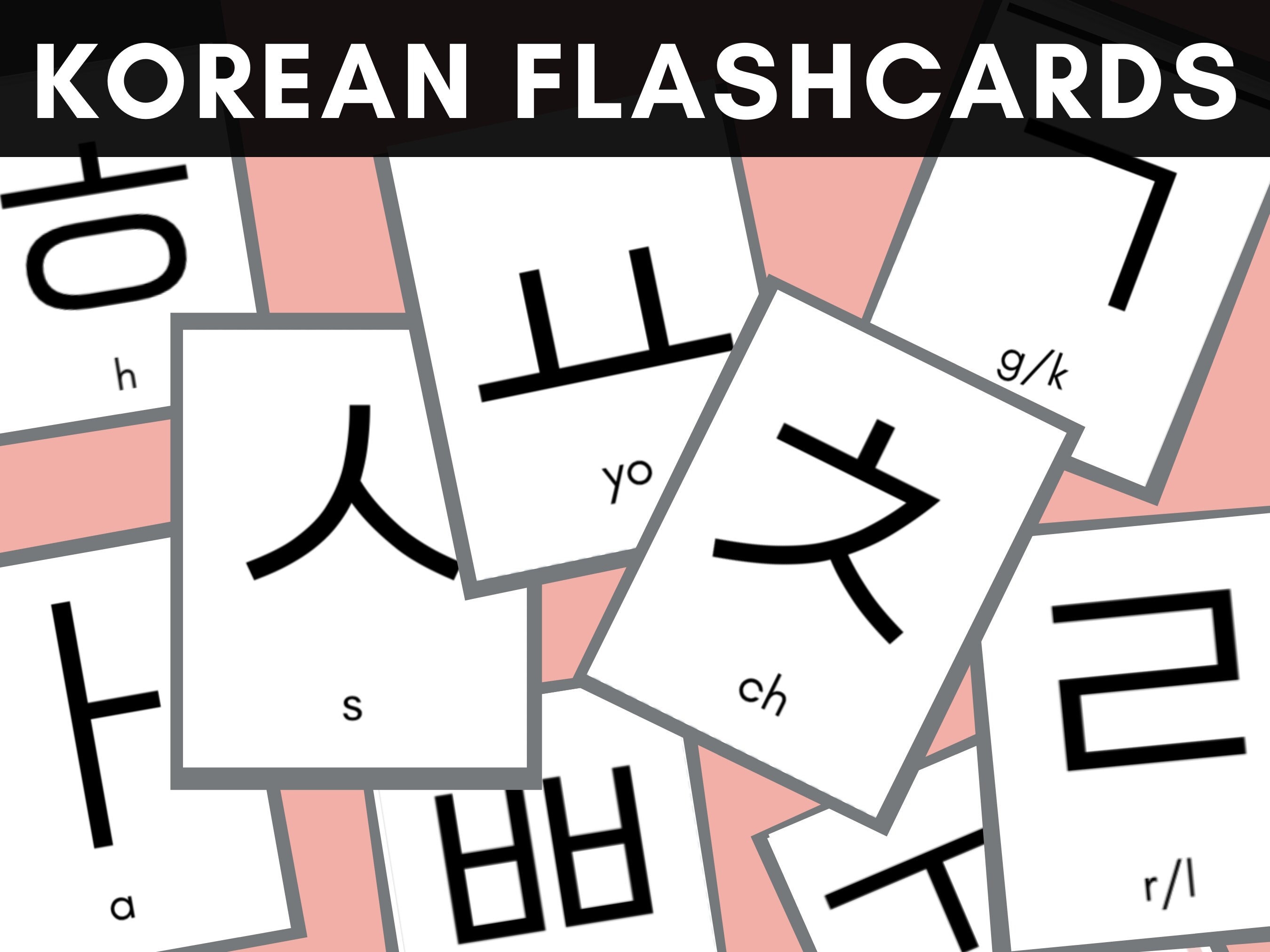 Printable Korean Hangul Flashcards, With English Sound, Printable ...