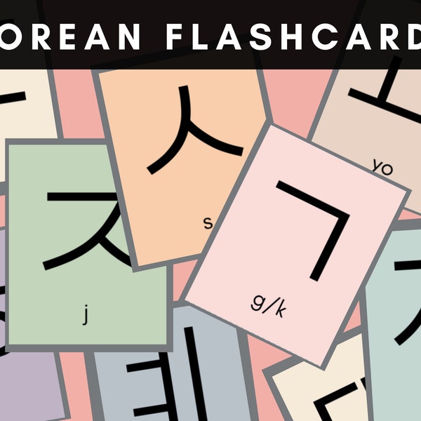 Korean Flashcards Etsy