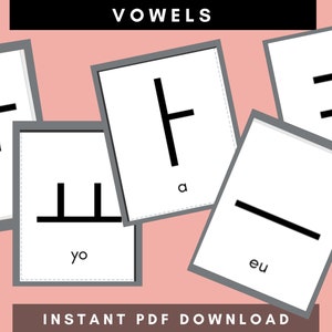 Printable Korean Hangul Flashcards, With English Sound, Printable ...