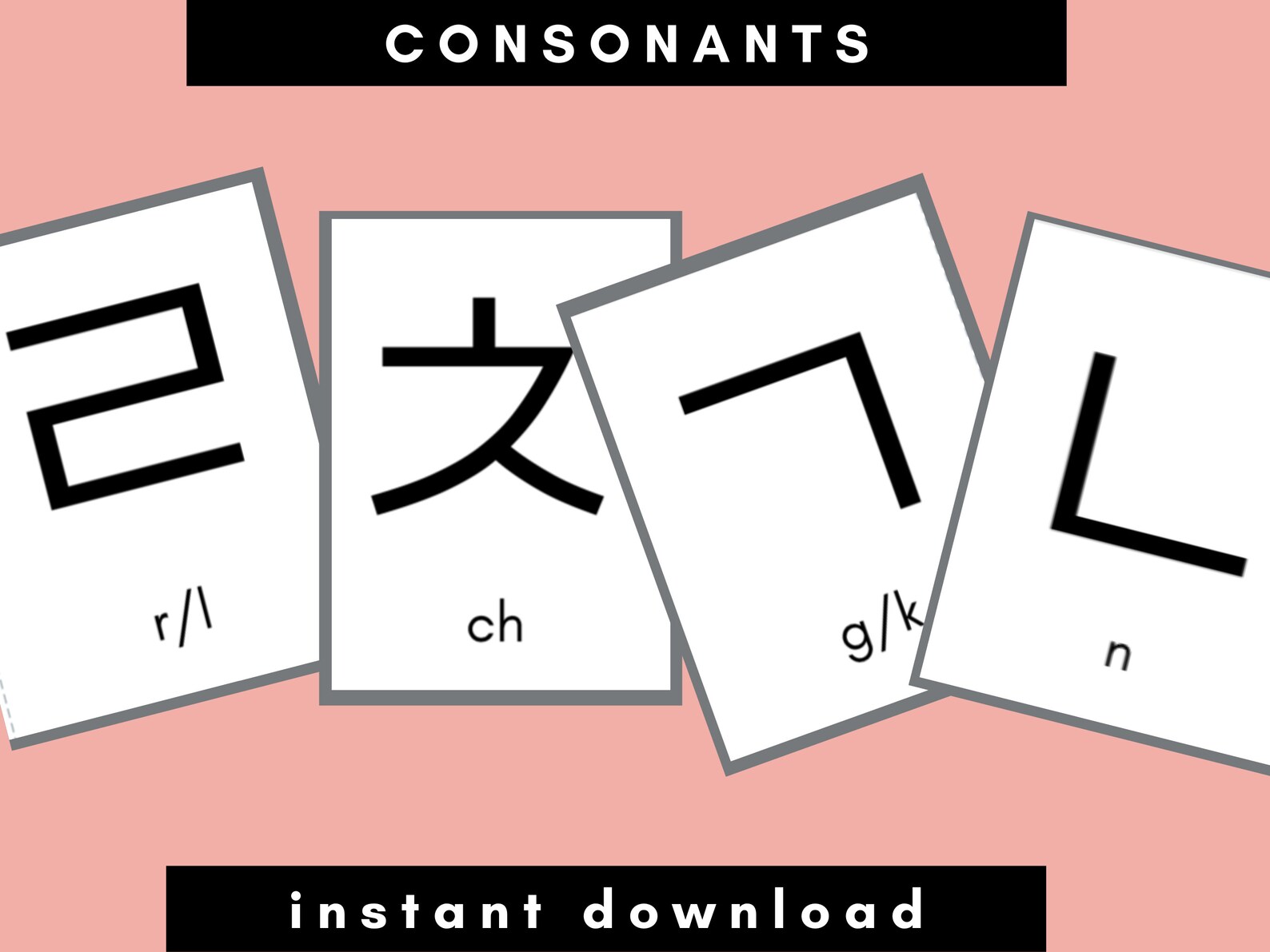 Printable Korean Hangul Flashcards, With English Sound, Printable ...