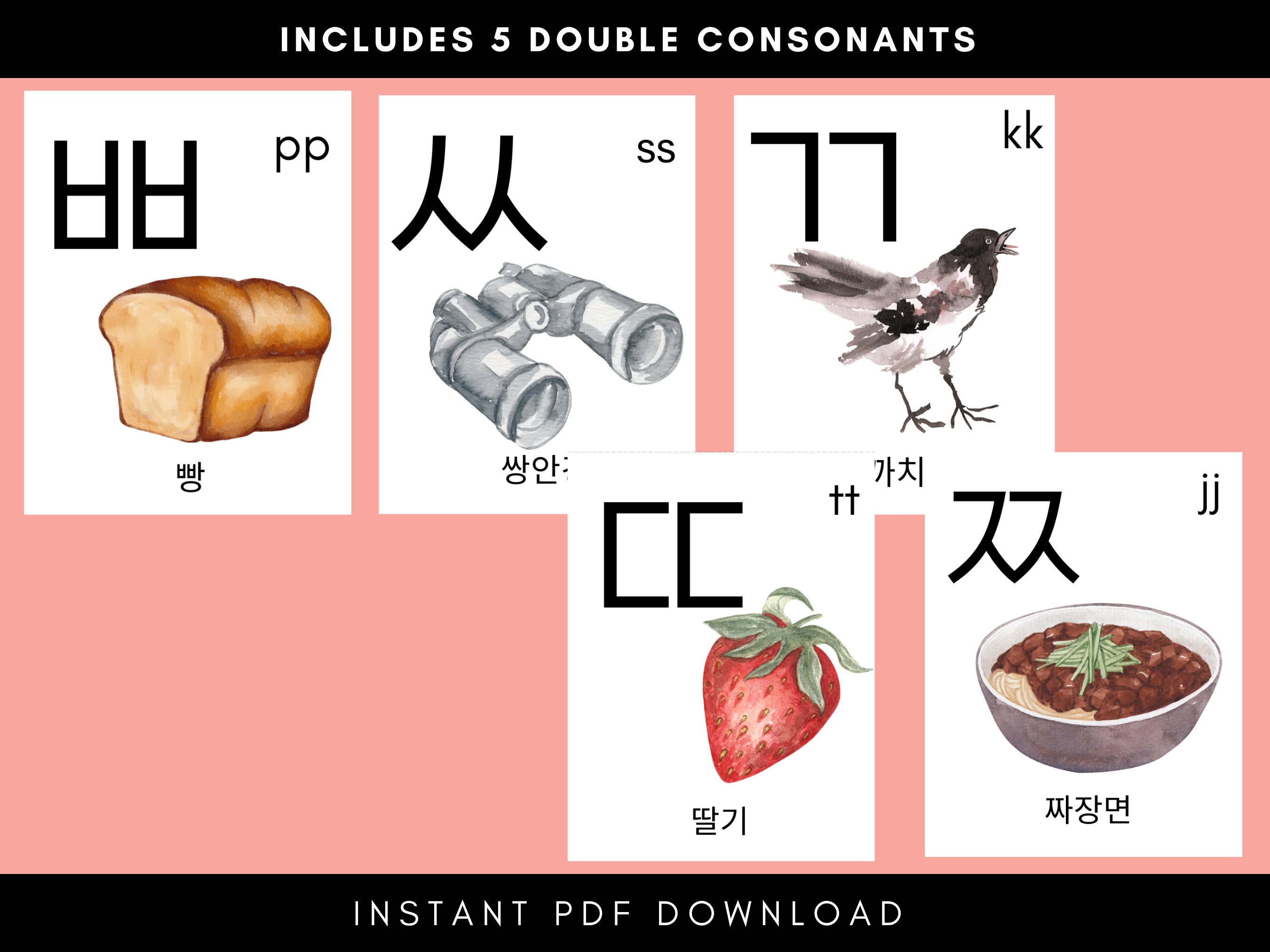 Printable Korean Flashcards Hangul Hangeul With English Sounds Alphabet ...