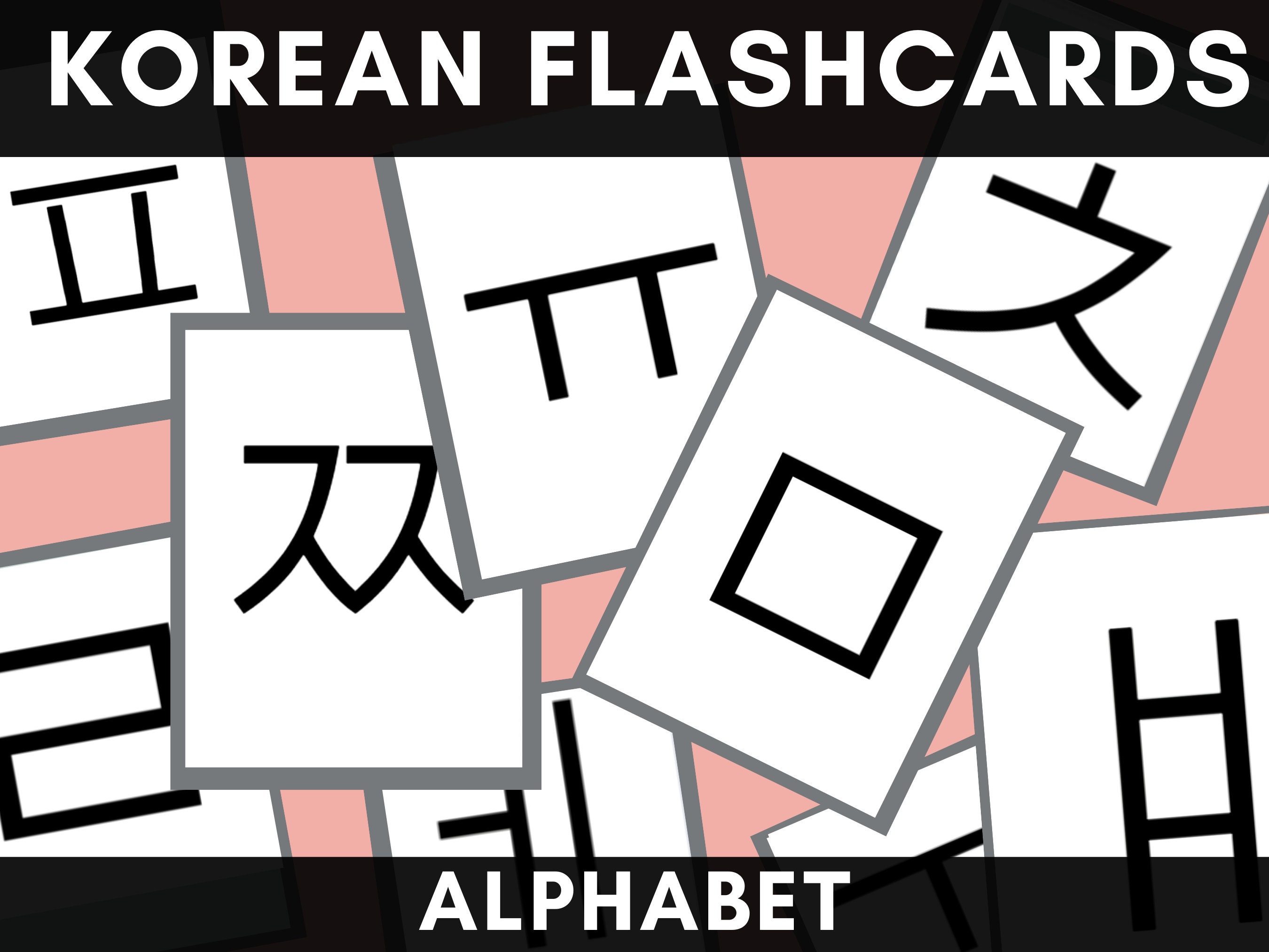 Korean Hangul Flashcards Alphabet Consonants and Vowels Etsy UK
