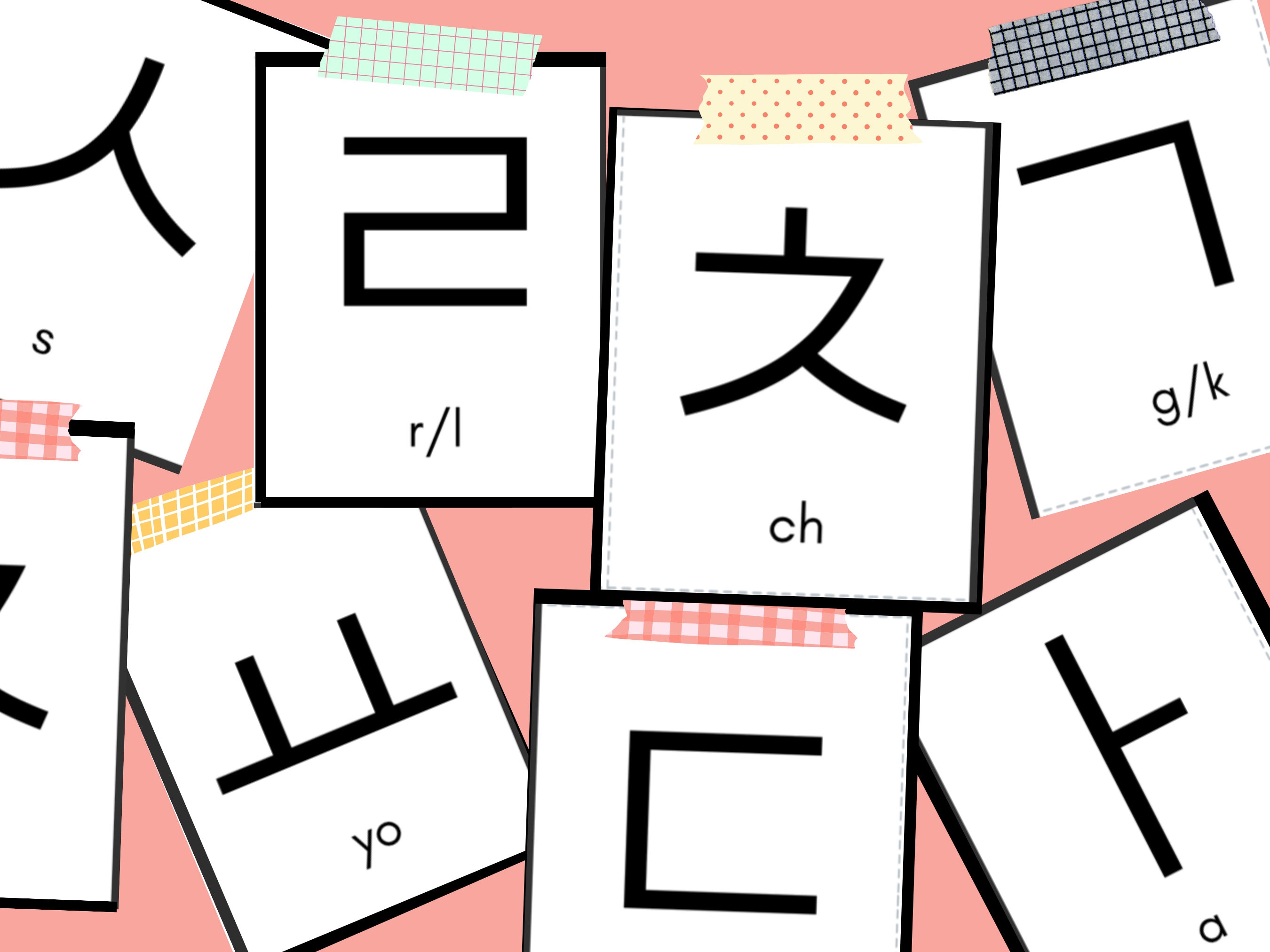 Printable Korean Hangul Flashcards, With English Sound, Printable ...