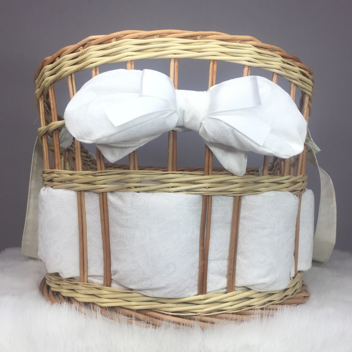 Moses basket baby nest wicker cradle with bedding Etsy
