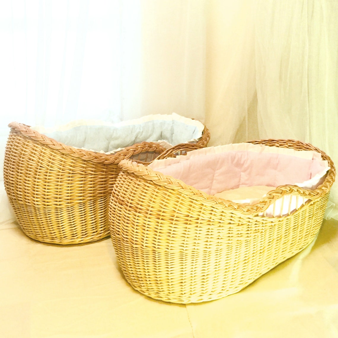 Moses basket. with mattress and bumper Etsy