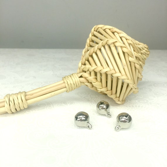 wooden rattle with bells
