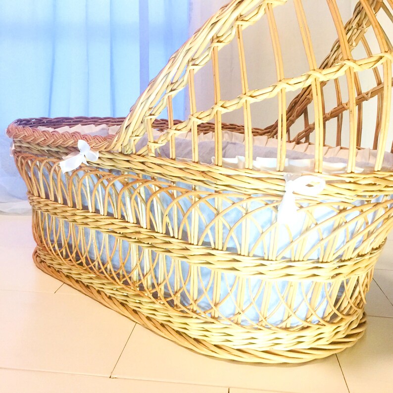 Moses basket. Baby Wicker cradle Etsy
