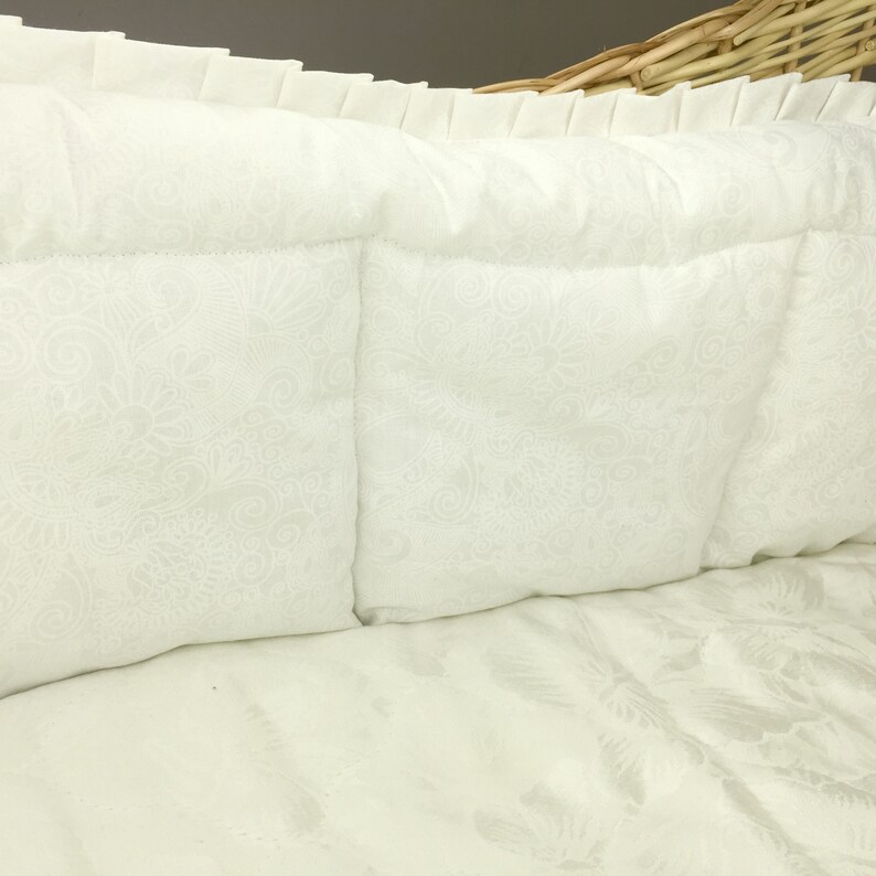 Moses basket. with mattress and white bumper Etsy