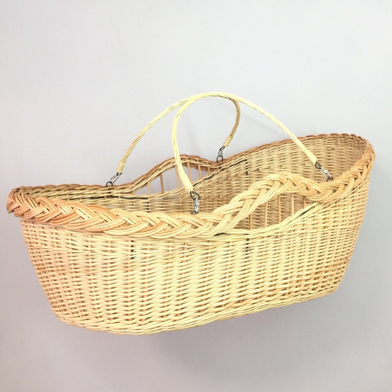 Wicker cradle with handles. Moses basket. Baby Etsy