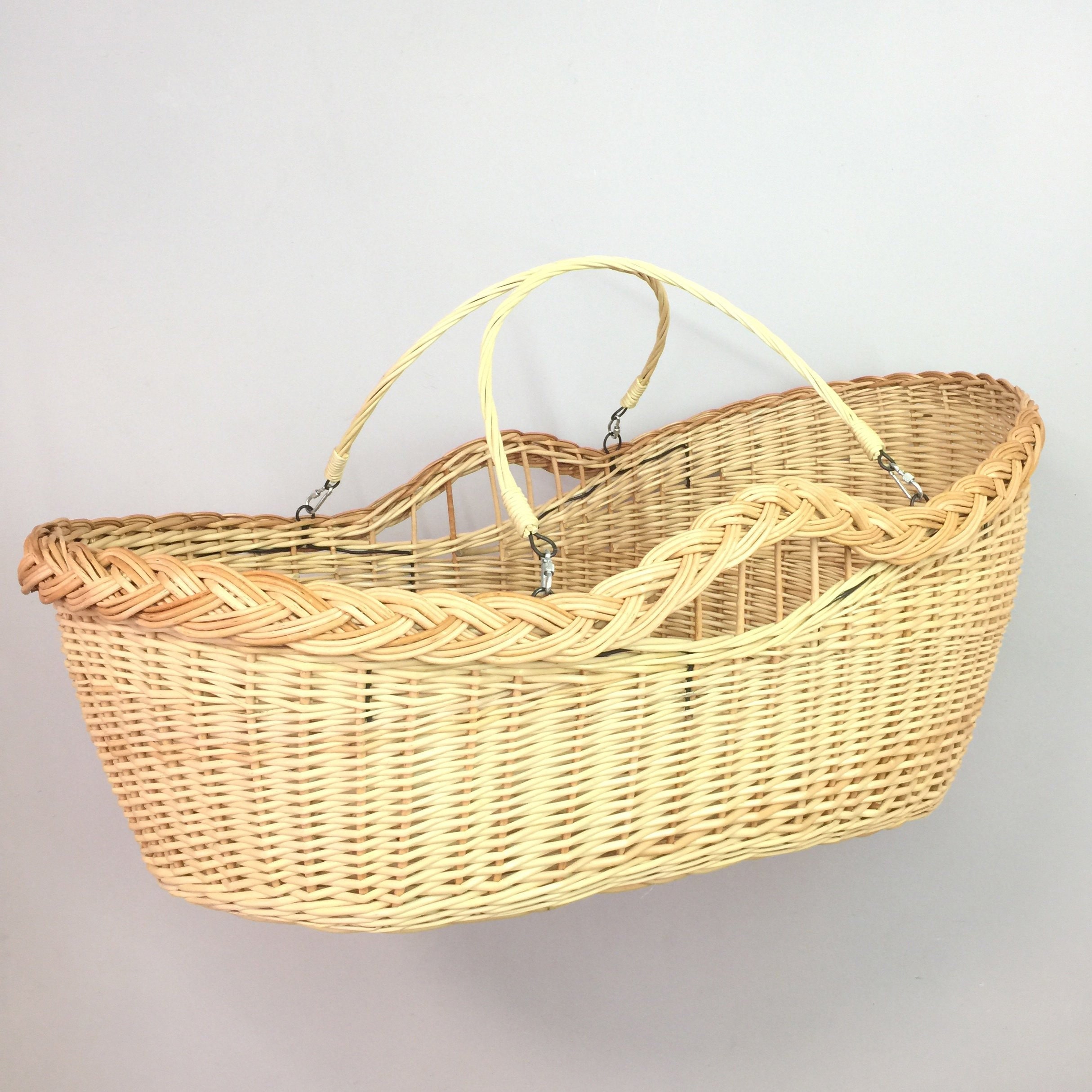Wicker cradle with handles. Moses basket. Baby Etsy