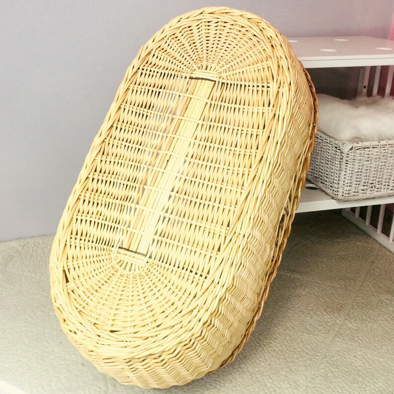 Wicker Cradle With Soft Handles. Moses Basket. Baby Etsy