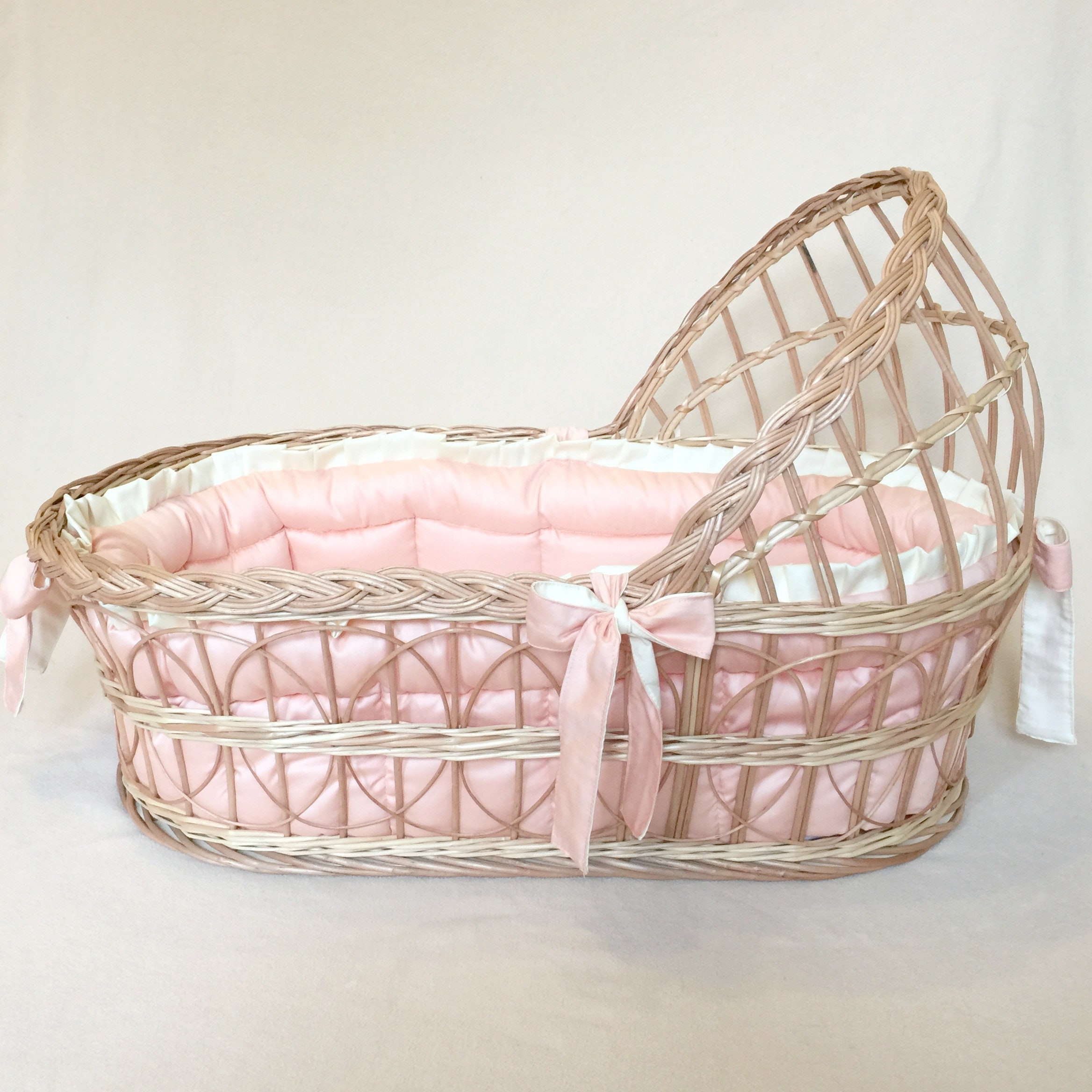 Moses Basket With Soft Bumper and Mattress personal Listing Etsy