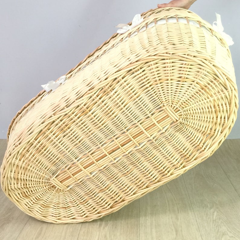 Moses Basket. With Mattress and Gray Bumper Etsy