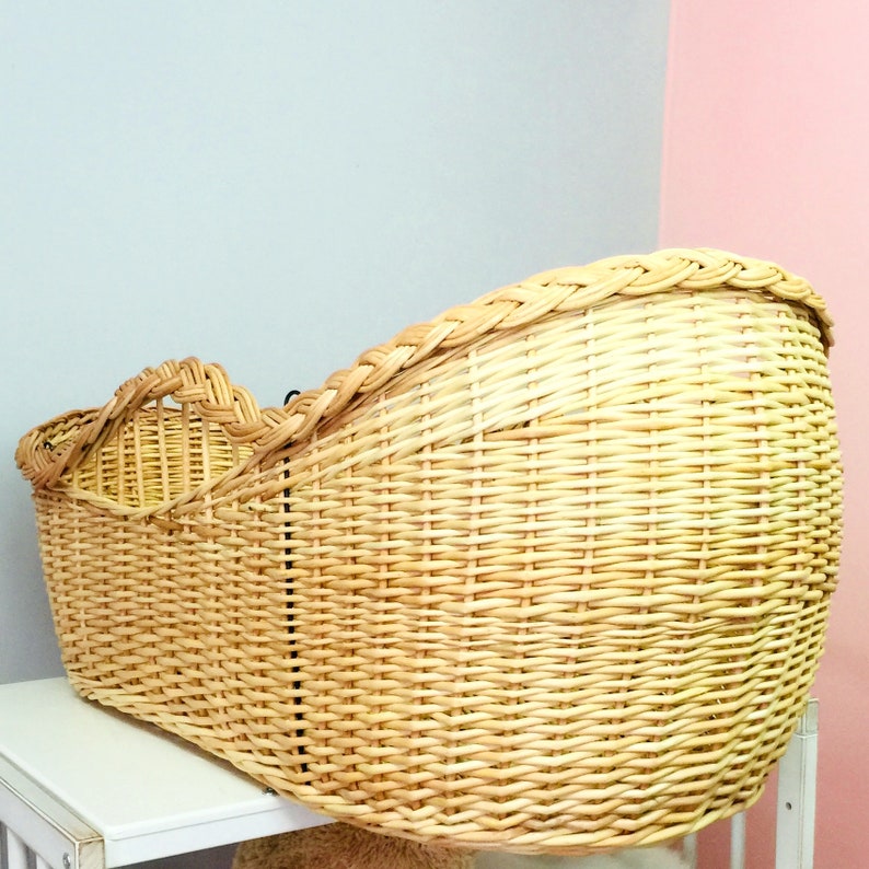 Wicker Cradle With Soft Handles. Moses Basket. Baby Etsy