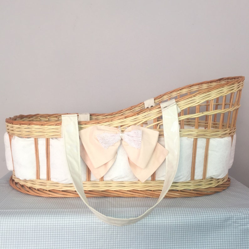 Moses Basket Baby Nest. Wicker Cradle With Bedding Etsy